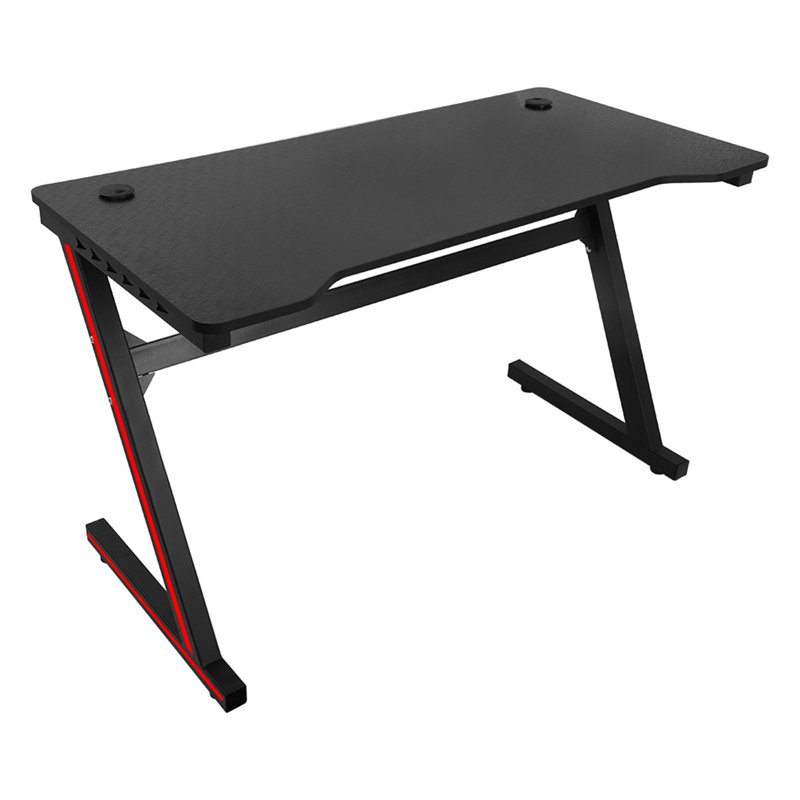 Inbox Zero Game Table 47 2 Inch Home Office Computer Desk Black Workstation With Led Light Wayfair