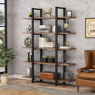 conway mixed material 4 shelf bookcase