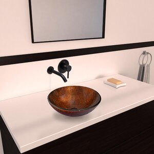 Kenyan Twilight Glass Circular Vessel Bathroom Sink