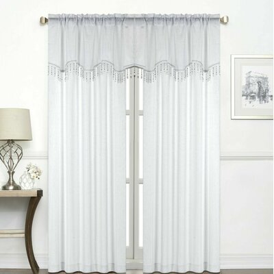 House of Hampton® Ramsay Solid Color Scalloped 52'' Window Valance ...