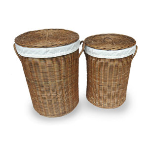 Go to store & view more images Darby Home Co 2 Piece Wicker Laundry Set with Lid