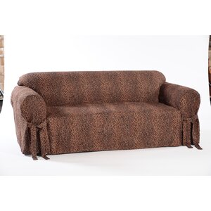 Leopard Print Box Cushion Sofa Slipcover