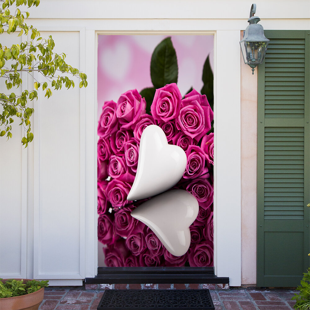 The Holiday Aisle Front Door Flowers Door Mural Wayfair