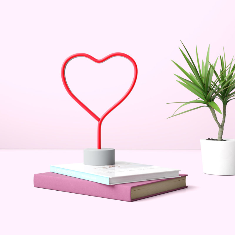 Hashtag Home Heart 11.41" LED Novelty Tabletop Neon Sign Wayfair.ca