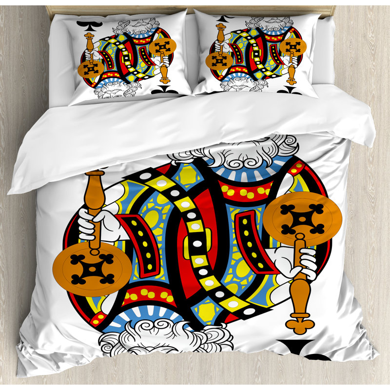 Ambesonne King Of Clubs Playing Gambling Poker Card Game Leisure Theme Without Frame Artwork Duvet Cover Set Wayfair