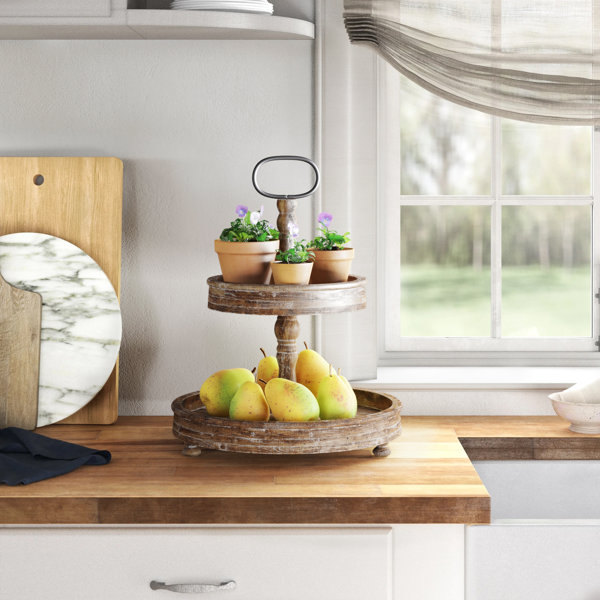 2 Tiered Wooden Tray Wayfair
