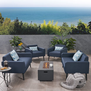 Breckenridge Outdoor 6 Piece Sofa Seating Group with Cushions