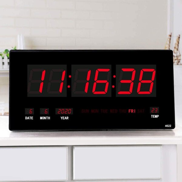 White American Lifetime 12 Inch Day Clock Impaired Vision Digital Clock 5 Alarm 