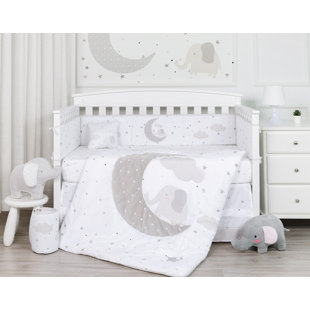 Plain Heart 3 Pcs Embroidered Baby Nursery Bedding Set To Fit Cot/ Cot Bed 