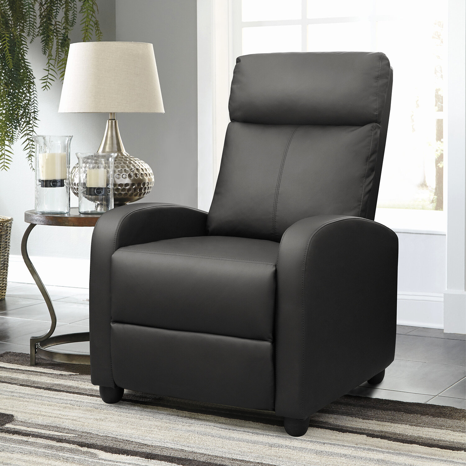 wayfair faux leather recliner