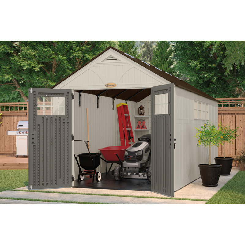 Suncast Tremont 8 ft. W x 16 ft. D Plastic Storage Shed ... Suncast Tremont 8 ft. W x 16 ft. D Plastic Storage Shed ...
