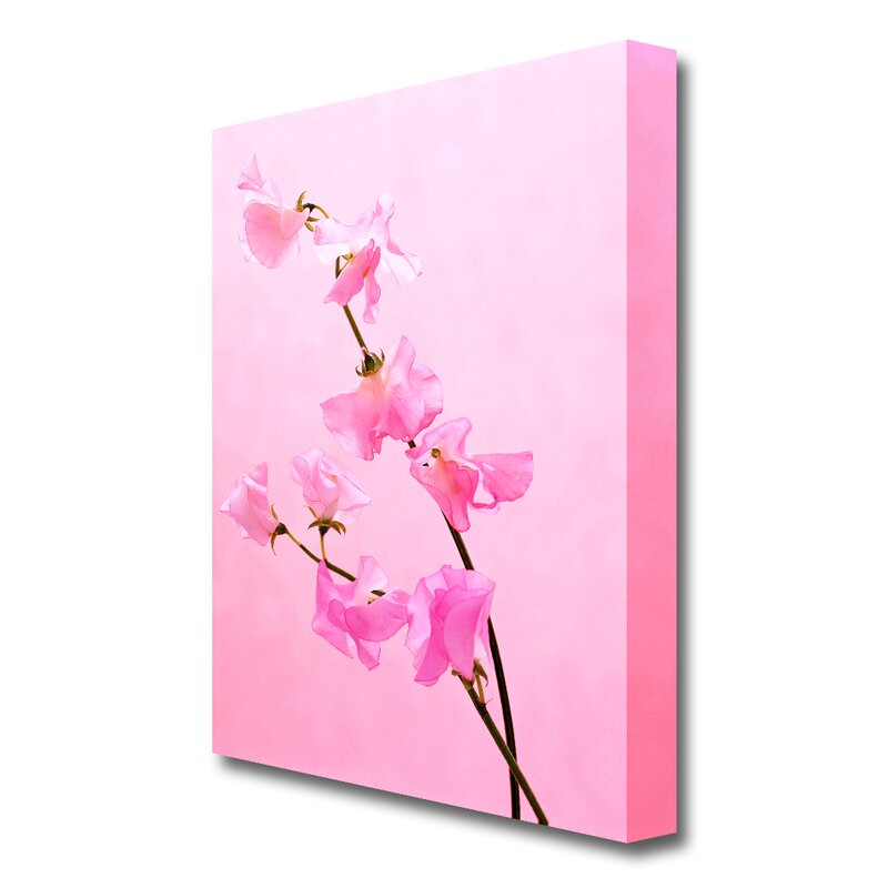 East Urban Home Pink On Pink Flower Stems Flowers Canvas Print Wall Art Wayfair Co Uk
