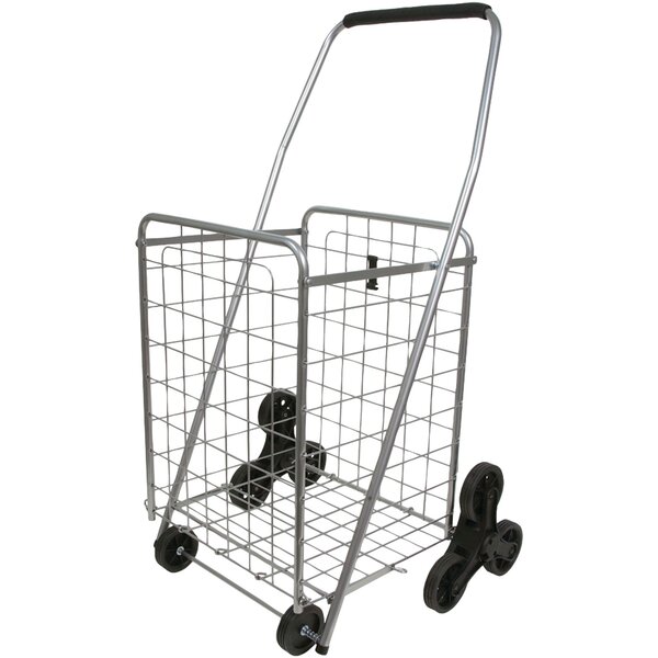 Foldable Storage Grocery Cart With Tri-Wheel Dolly Climbing Stair Trolley Cart 