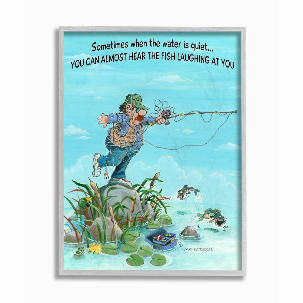 Trinx Fish Laughing Funny Sports Fishing Cartoon By Gary Patterson Graphic Art Wayfair