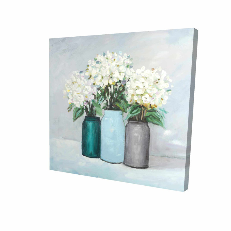 August Grove Hydrangea Flowers In Vases Oil Painting Print On