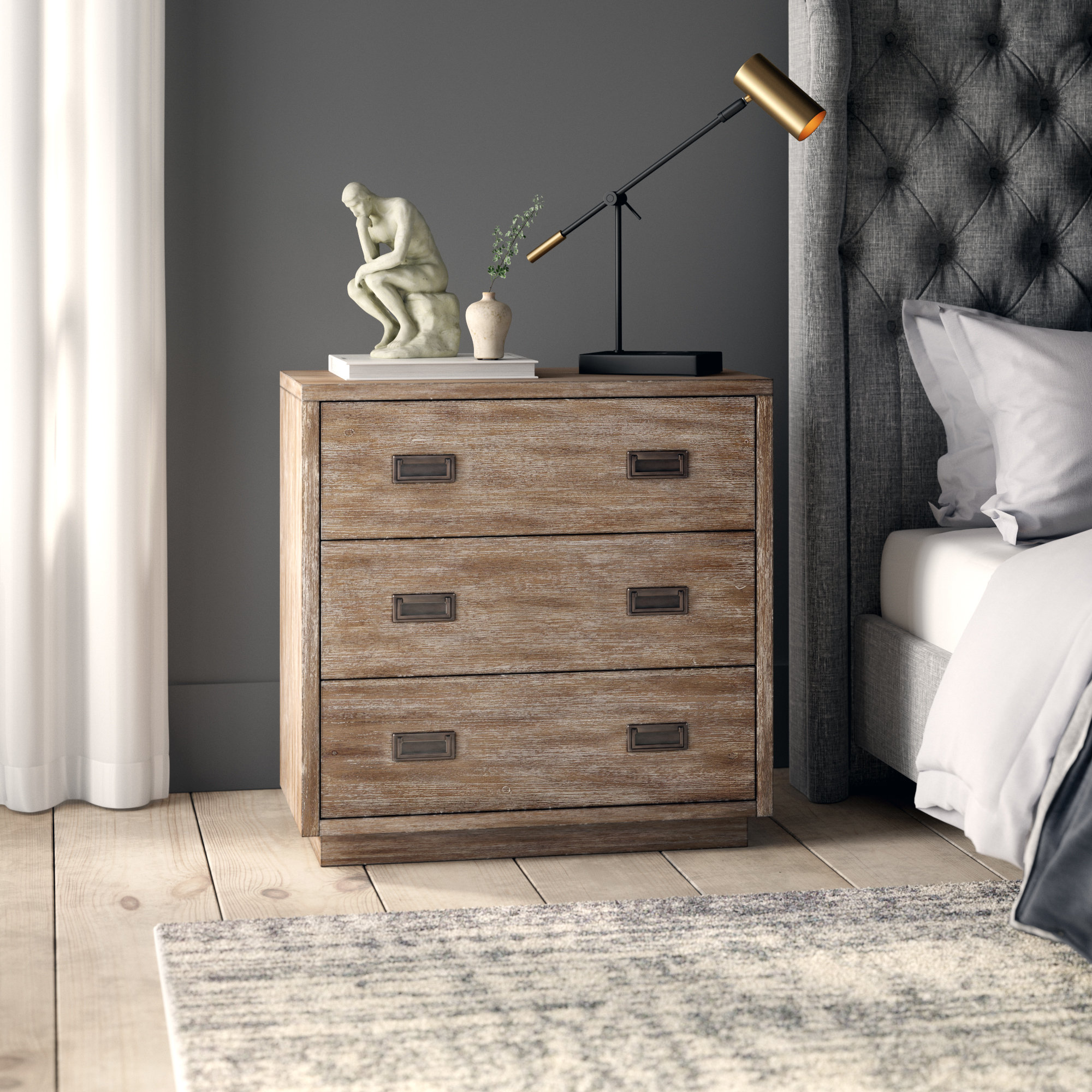 Greyleigh Woodcreek Modern Retro Style 3 Drawer Accent Chest Wayfair