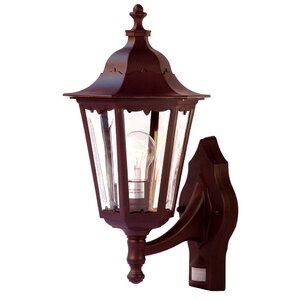 Mishra Traditional 1-Light Glass Shade Outdoor Sconce