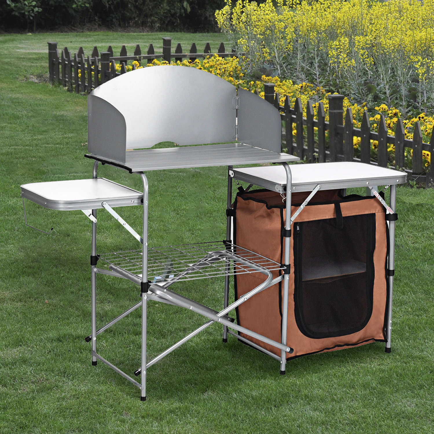 Mayfull 18 Outdoor Bbq Portable Charcoal Grill With Side Shelves Wayfair