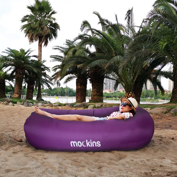 Park Beach Backyard Inflatable Lounger Inflatable Couch Waterproof Inflatable Sofa with Built-in Pillow Inflatable Lounger For Camping