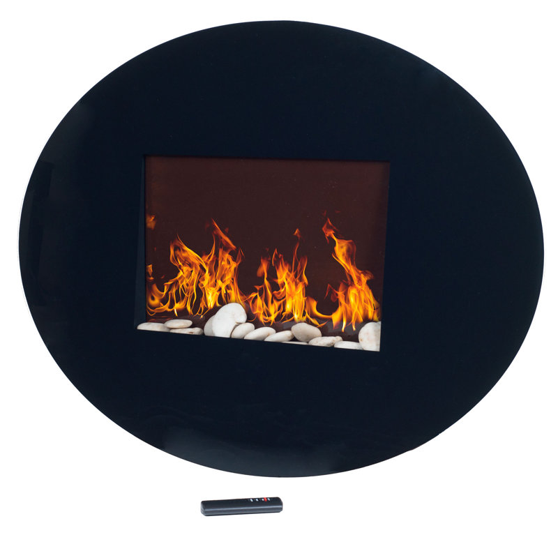 Orren Ellis Rayfield Oval Wall Mounted Electric Fireplace