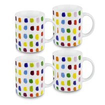 Konitz 4416182178 Assorted Madame Petite Dots and Stipes Mugs Set of 4 Multi 