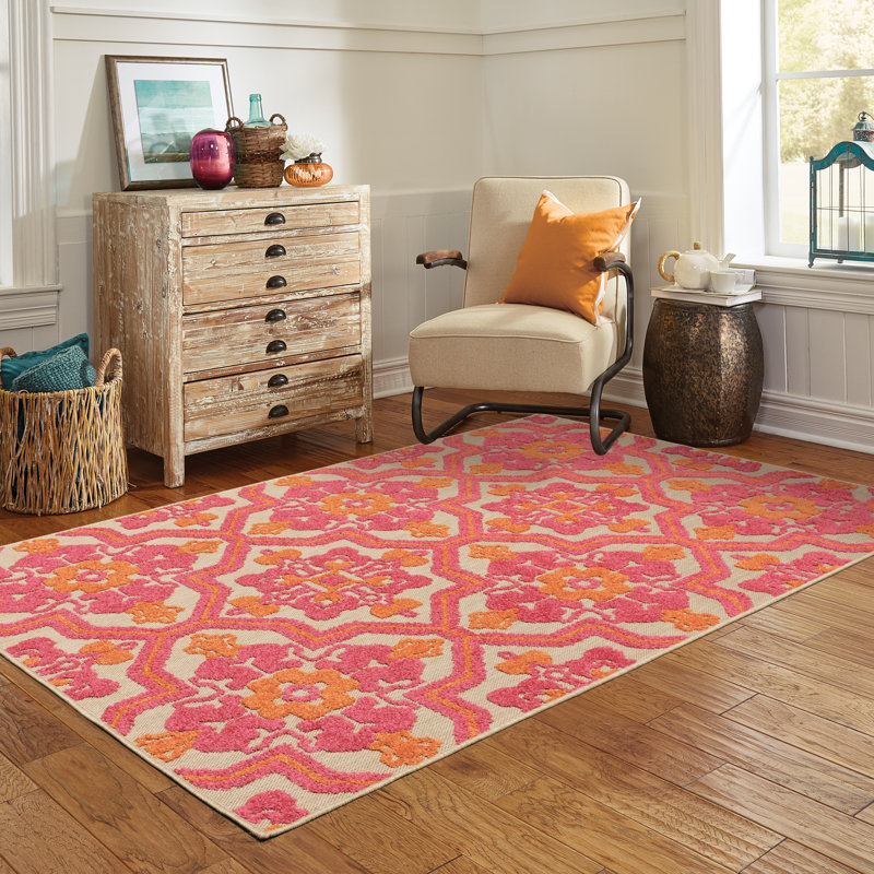 Sol 72 Outdoor Laub Oriental Pink Orange Sand Indoor Outdoor Area Rug Reviews Wayfair