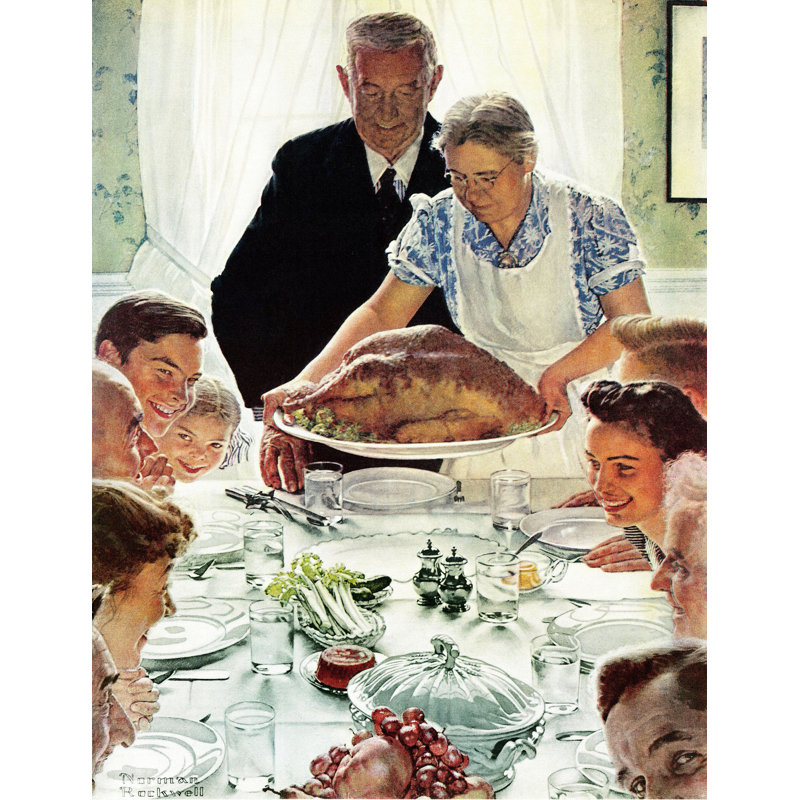 Vault W Artwork Freedom From Want By Norman Rockwell Painting
