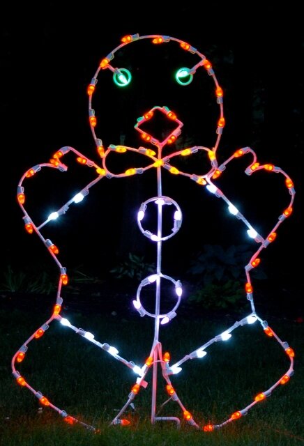 Queens of Christmas Mr Gingerbreadman LED Light Christmas Decoration ...