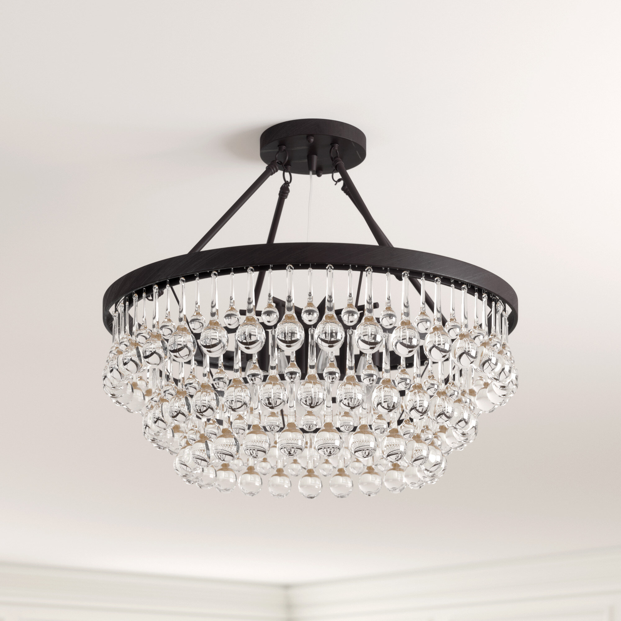 glass semi flush mount lighting