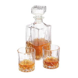Scotch Or Bourbon. Art Deco Premium Quality Lead Free Crystal Whiskey Decanter Set With 4 Glasses In Unique Elegant Gift Box Dishwasher Safe The Original Art Deco Liquor Decanter Set For Whisky 