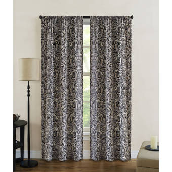 Canora Grey Menard Geometric Sheer Rod Pocket Curtain Panels Wayfair