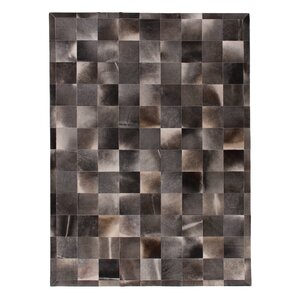 Natural Hide, Leather, Gray/Multi (12'x15') Area R...