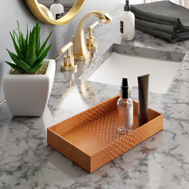 Brayden Studio Kelsie Genuine Leather Rectangle Storage Bathroom Brayden Studio Kelsie Genuine Leather