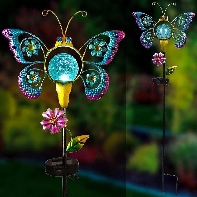 LED Light Butterfly Solar Power Lawn Yard Path Landscape Lamp Outdoor Garden 