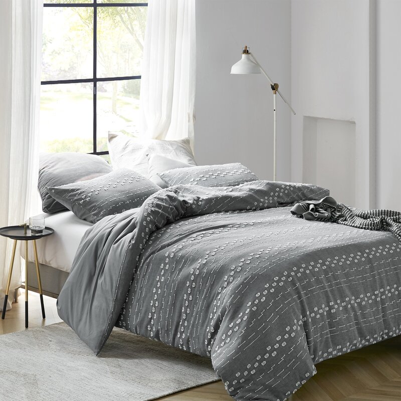 white and gray comforter set queen