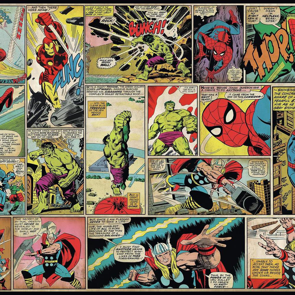 Room Mates Marvel Comic Panel Chair Rail Prepasted 10 5 X 72 Wall Mural Reviews Wayfair Ca