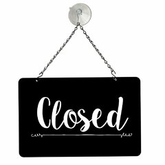 Open Closed Big Double Sided Reversible Sign Hanging Display 19 x 13 Business Store Shop Door Window Sign Yes Closed Please Come Again Durable Plastic we are Open
