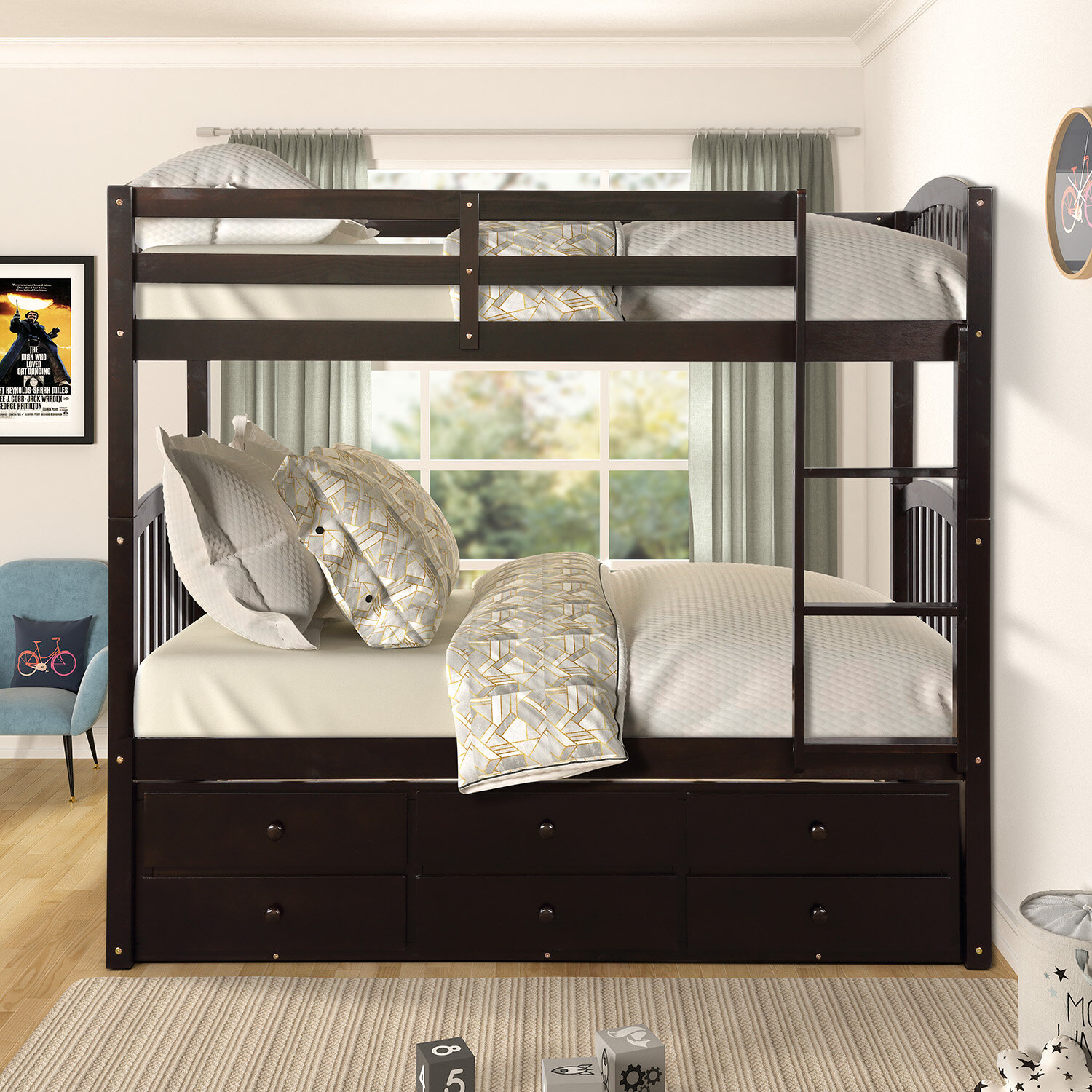 3 twin bunk bed