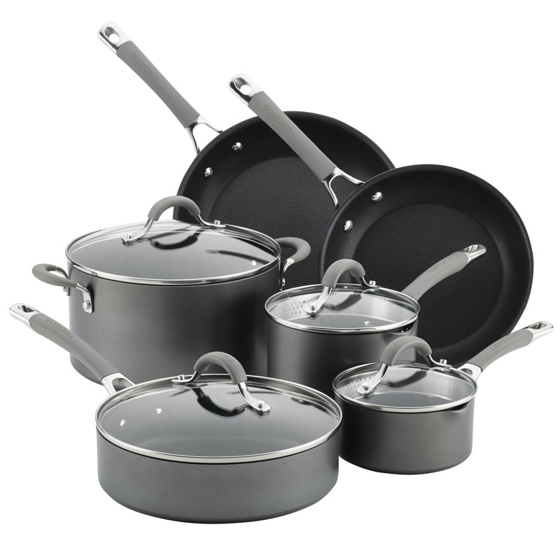 Circulon 10 Piece Hard Anodized Aluminum Non Stick Elementum Cookware Set Reviews Wayfair