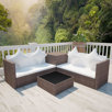 4 seater brown rattan sofa set