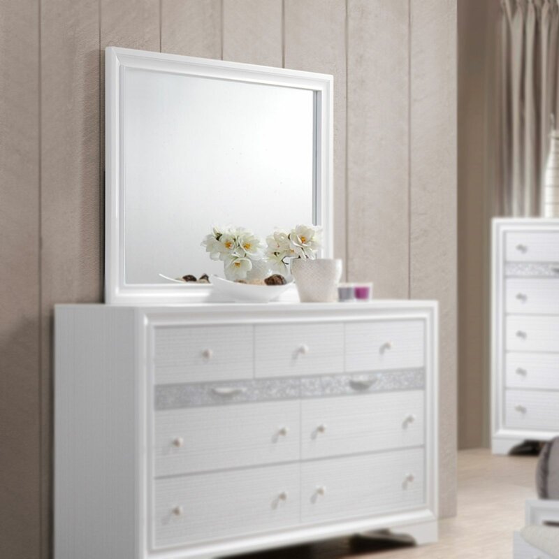 House Of Hampton Ines 9 Drawer Dresser With Mirror Wayfair