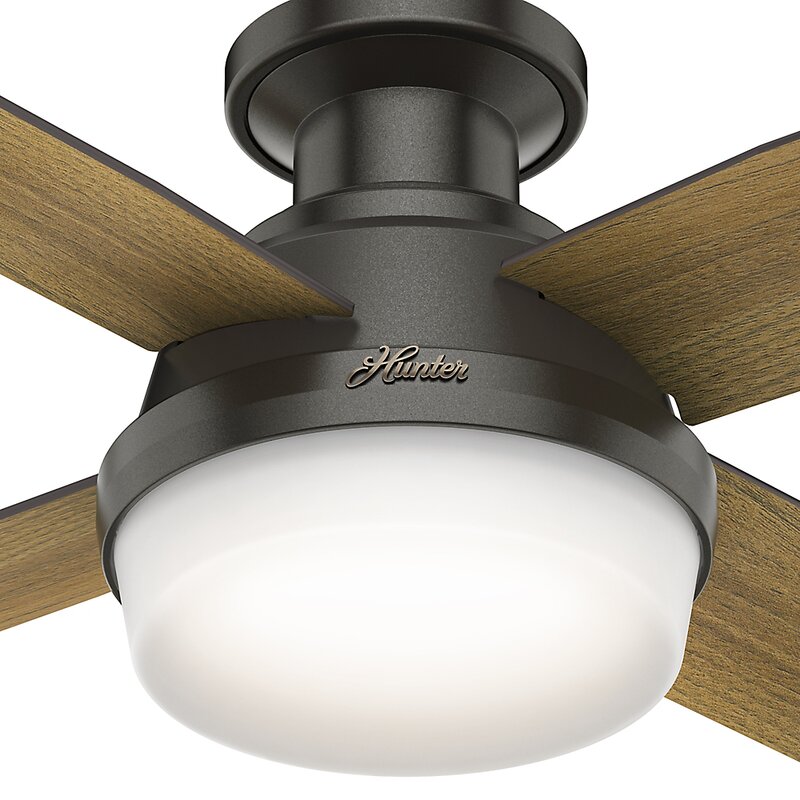 Hunter Fan 44 Dempsey Low Profile 4 Blade Ceiling Fan With Remote