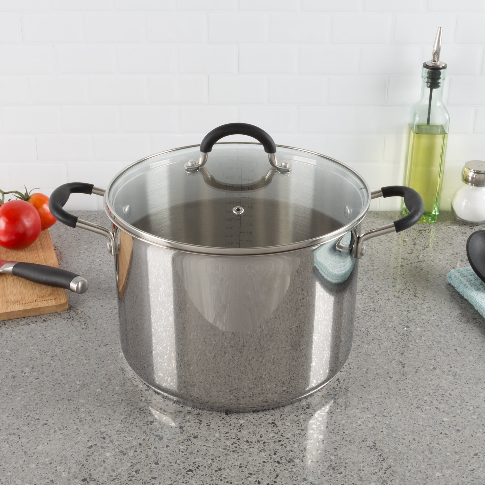 Classic Cuisine Stainless Steel Stock Pot with Lid & Reviews | Wayfair