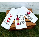 wine themed tea towels