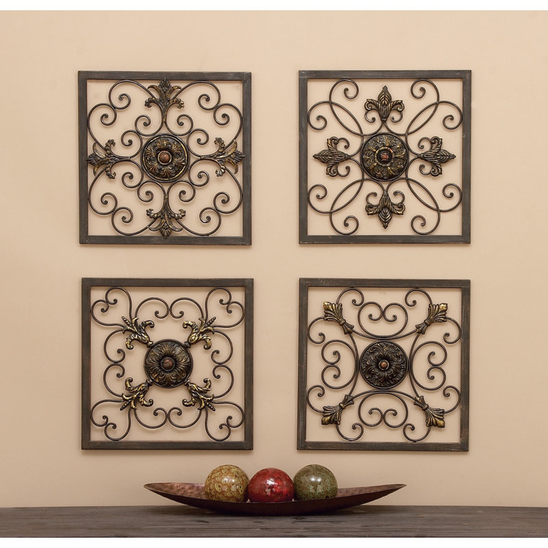 Andover Mills 4 Piece Metal Plaque Wall Decor Set Reviews Wayfair