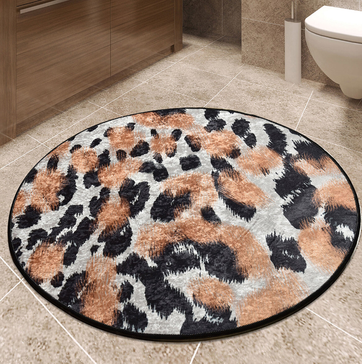 Everly Quinn Sunburg Leopard Bath Rug Wayfair