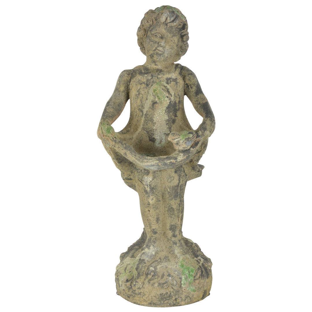 Aged Girl Bird Bath