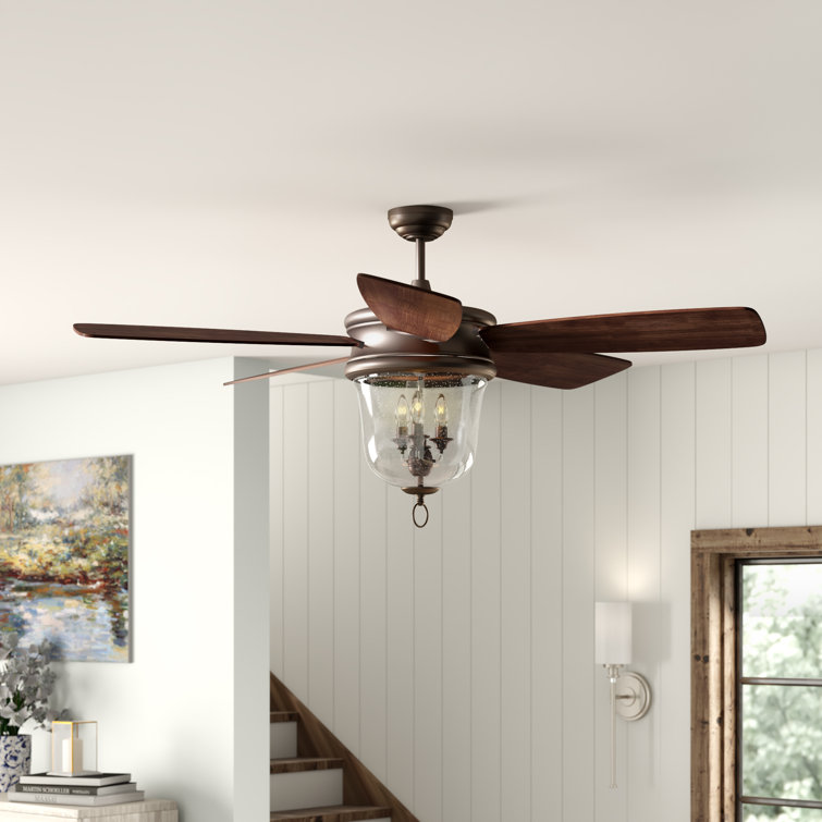 Laurel Foundry Modern Farmhouse 60 Aayush 5 Blade Standard Ceiling Fan With Wall Control And Light Kit Included Reviews Wayfair
