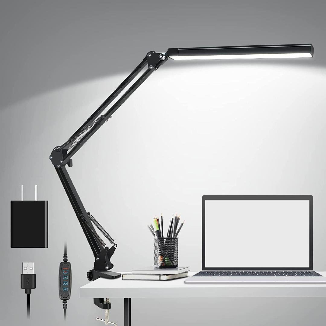 Swing Arm Dimmab Architect with Metal Clamp Table Lamp 56-LED Desk Light