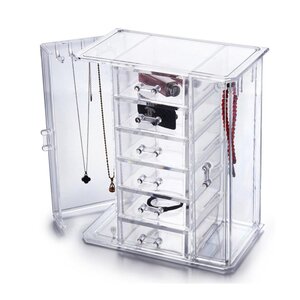 OnDisplay Tiered Acrylic Jewelry Cabinet Organizer